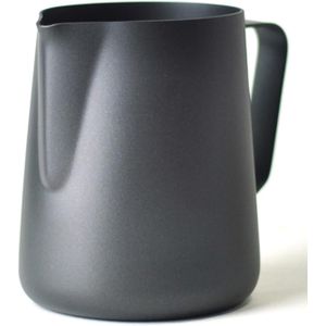 TodyJeyHo Pichet à mousser au lait pichets à vapeur en acier inoxydable, pichets à mousser au lait au café tasse pour Machines à expresso Cappuccino Latte Art (noir mat, 12 OZ / 350ML)