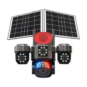 Caméra de Surveillance Solaire 20MP UltraHD - 4G - 4 Objectifs, Zoom 12X & Enregistrement 24/7