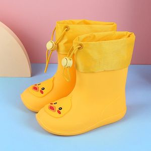 Gukbis Bottes de pluie pour enfants avec cordon de serrage, bottes de pluie imperméables, chaussures d'eau pour bébés