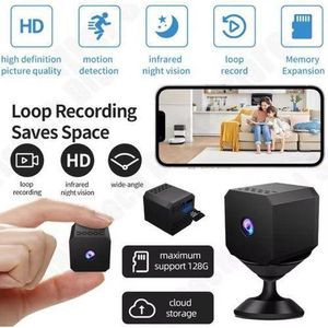 Mini caméra de surveillance WiFi sans fil dissimulée avec détection de mouvement, vision nocturne et batterie intégrée.
