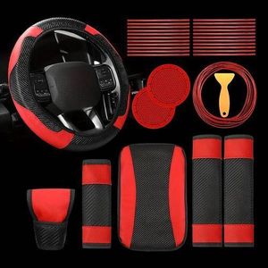 Ensemble de 31 pièces Housse de volant antidérapante en cuir PU pour voiture