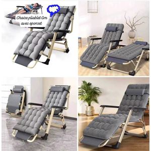 Autre Chaise Longue Relax Pliante et Inclinable avec Matelas Rembourré – Confort Premium