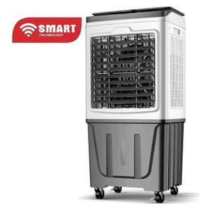 SMART TECHNOLOGY Refroidisseur D'Air Rechargeable Blanc Avec Télécommande Et Deux Boites à Glace (STV-AC4590R) -9 Vitesses- DC 12 V - 50 W / Garantie 12