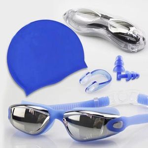 Kit de Natation 4 en 1, Lunettes + Bonnet + Pince-nez & bouchon d'oreille