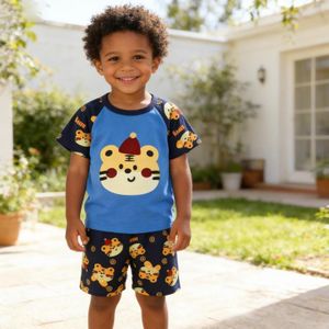  2 Pièces Habits De Bébé Garçon,T-shirt à Manches Courtes + Short Pour Enfants,Vêtements Décontractés Pour Bébés