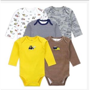 Lot de 5 petit bateaux longue manche pour bébé homme 100% coton 