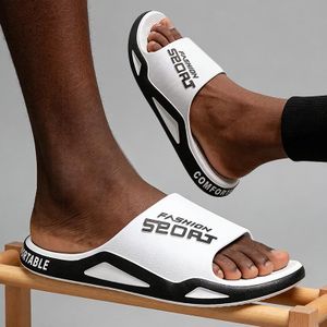 SHJO Chaussures Homme Tongs Synthétique Confortable Antidérapant Léger Respirant Blanc pour Plage Piscine Usage Quotidien Intérieur Extérieur