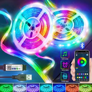 Mode 12 Lumière /M 5050RGB LED Strip Light APP télécommande pour la fête - 5M