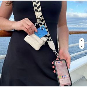 Élevez votre look estival avec La bandoulière pour smartphone en cuir texturé avec pochette assortie Le chic fonctionnel pour vos aventures au soleil couleur noir