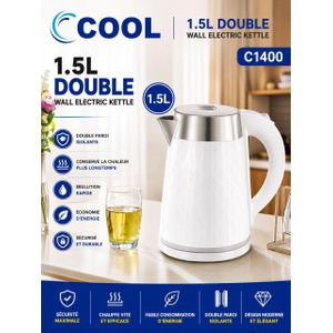 Cool Bouilloire Électrique à  Double paroi isolante - 1.5 L - 1500W - C1400