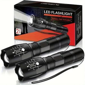 Mythco Lot De 2 Lampes De Poche Tactiques, 5 Modes, 3000 Lumens En Haute Luminosité