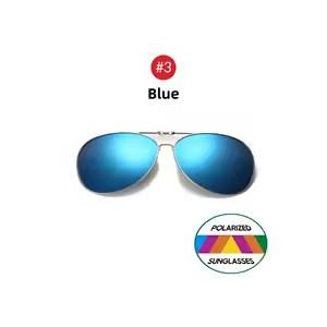 VIVIBEE surdimensionné pilote rabattable pince sur lunettes de soleil polarisées hommes conduite alliage cadre grande taille femmes Aviation lunettes Clips