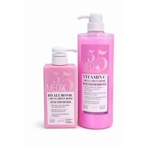 Medix 5.5 Ensemble de Hyaluronique + Bulgarian Rose - Crème Instant Hydratation (Crème + Gel de douche) - PH 5.5 - BL