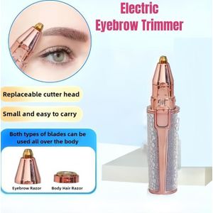 Épilateur portable 2 en 1 pour femmes, épilateur électrique facial, forme de sourcil rechargeable pour femmes, visage lèvres corps rasoir facial indolore avec lumière LED intégrée USB - Violet pâle