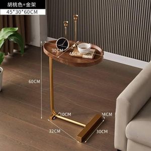 Table d'appoint, petite table basse, table à thé mobile, mini meuble d'appoint, walnut color