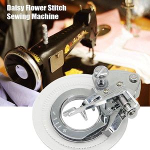 Pied presseur pratique pour broderie circulaire avec motif de marguerite, compatible avec les machines à coudre domestiques.