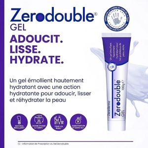 Zerodouble Gel Émollient Premium - Hydratation 24h Peaux Sensibles - 100g