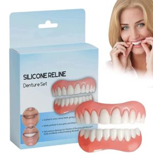 Prothèses dentaires personnalisées à couverture complète supérieure et inférieure pour embellir le sourire et blanchir les dents, ajustement confortable , flexibles    