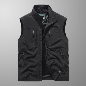 Berrykey Veste décontractée de travail pour hommes Camisole Gilet ample Noir