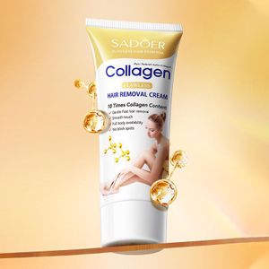 SADOER Crème Dépilatoire au Collagène, Épilation Douce, Dépilation Soin, Peau Soyeuse, Gestion des Poils