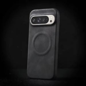 Google Pixel Etui de protection premium 10 pro XL avec finition en cuir dain couleur noir