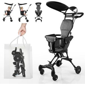 Poussette pliable pour bébé, adaptée aux nouveau-nés/tout-petits/enfants, ne pèse que 6 livres, avec une capacité de charge de 55 livres.