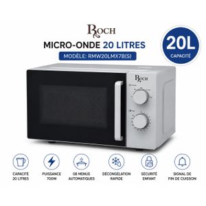 Roch Micro-Onde - 20L - Gris 700W RMW20LMX7B(S) - Garantie 12 Mois