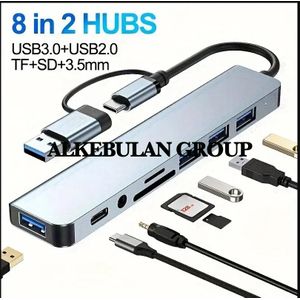 Hub USB-C 8-en-1 Premium – Adaptateur Multiport  4K, USB 3.0, Lecteur SD/TF, RJ45 pour MacBook et PC Windows. Hub USB-C & USB 3.0 Multiport 8-en-1 Premium – Adaptateur Universel Haute Vitesse pour MacBook, PC, Smartphones et Tablettes