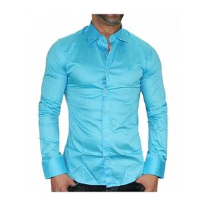 Chemise bleu turquoise homme hotsell