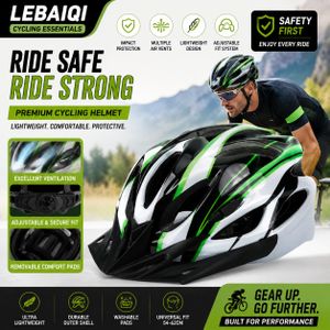 Casque de vélo pour adulte – Casque de cyclisme léger et réglable (avec visière pare-soleil), doté d'une doublure en mousse haute densité et d'aérations respirantes.