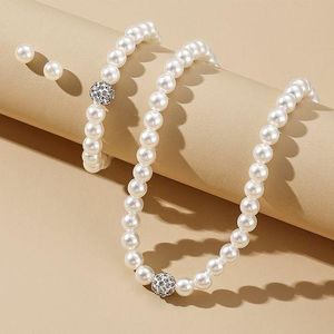 SXCHEN Ensemble 3 Pièces Pour Femme : Collier, Bracelet, Boucles D'Oreilles Et Perles D'Imitation