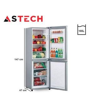 Astech Réfrigérateur Combiné 3 Tiroirs - 180 Litres - FC-180S - Gris - Classe A++ - Garantie 12 Mois