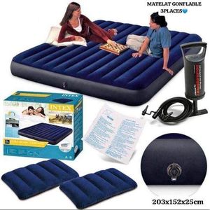 Matelas Gonflable 2 places+ Coussin d'oreiller + Gonfleur manuel