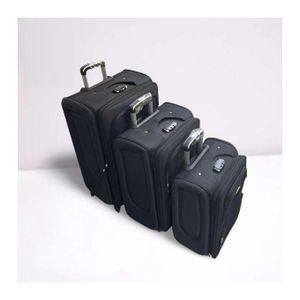 Lot de 3 Valises  de classe en Simili Cuir  – Design Élégant et Raffiné (Cabine, Moyenne 20kg , Grande 23kg)