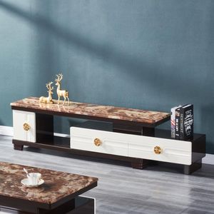 Universal Table Basse TV en Marbre avec Rangement