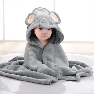 Bande dessinée polaire corail Animal serviettes de bain bébé doux nouveau-né couverture de serviette à capuche peignoir pour tout-petits emmaillotement de sommeil chaud enveloppement pour garçons filles