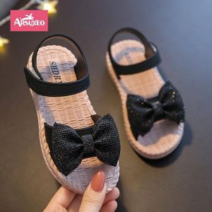 Arsuxeo Sandales pour filles, sandales princesses pour enfants, chaussures avec nœud, chaussures décontractées antidérapantes pour enfants, chaussures de plage