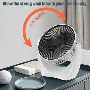 VoltEra Mini Ventilateur Silencieux Sans Fil Rechargeable Par USB, Rotation à 360 °, Flux D'air Puissant