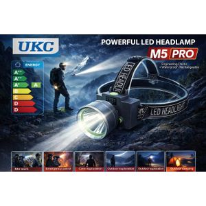 Lampe Frontale LED Ultra Puissante  M5 PRO - Rechargeable, Étanche & Idéale pour Camping, Chantier et Exploration
