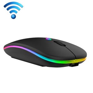 Souris sans fil 2400 DPI à 4 boutons, couleur : noir 2,4 GHz