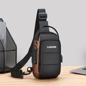 Sac à bandoulière décontracté pour homme, sac de poitrine, sac à dos de voyage multi-fonctionnel avec protection anti-vol