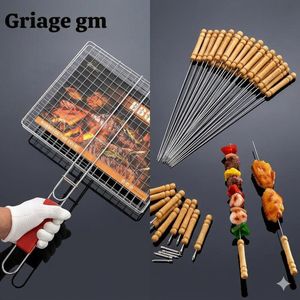 Grille de Barbecue Double Face + 12 Brochettes