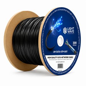 LIGHTWAVE Câble Réseau CAT6 UTP Extérieur 300m – Cuivre Pur Gigabit Ethernet