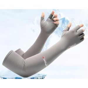 ShebSheb Arm Sleeves for Men Women Cooling UV Protective Sleeves with Half-Finger Glove