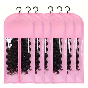 Gen Perruque Sac Couleur Gris , Sac de Rangement pour Perruque Noir , Sac de Rangement Anti-Poussière Portable pour Extensions de Cheveu et Perruques