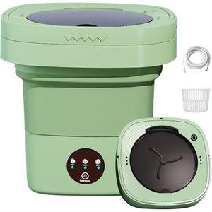 Flushrenic Machine à laver pliable et portable, lave-linge portable pliable, lave-linge compacte 8L pour vêtements de bébé, sous-vêtements, blanchisserie, appartement, dortoirs, camping