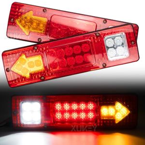 2 pièces Feux arrière de voiture en forme de flèche 12V, Feux arrière de moto 19-LED