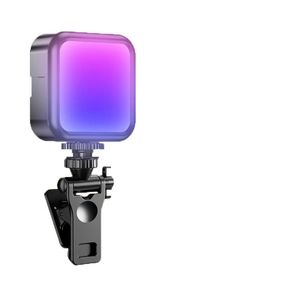 Flushrenic Lumière vidéo LED RGB, lumière selfie en couleur pour iPhone, lumière de téléphone rechargeable Type-C, lumière d'image avec température de couleur jusqu'à 6000K pour selfie, conférence Zoom, vidéo, maquillage et diffusion en direct