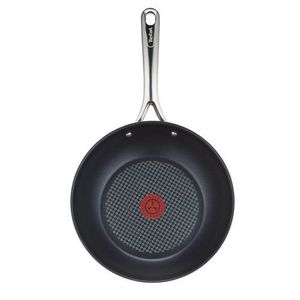 Tefal Poêle Wok Inox 28 cm + Couvercle, Tous Feux Dont Induction, Gris