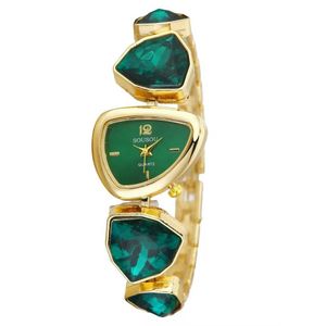 Montre-Bracelet Bijou "Éclat d'Émeraude" – Design Géométrique